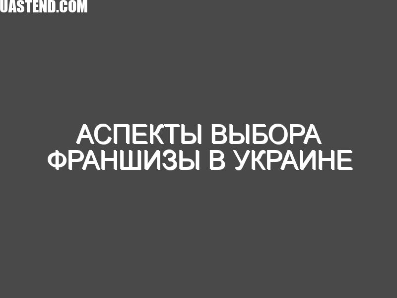 Аспекты выбора франшизы в Украине
